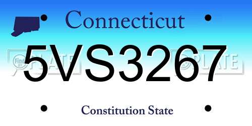5VS3267 Connecticut License Plate
