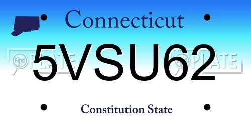 5VSU62 Connecticut License Plate