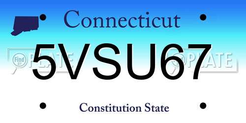 5VSU67 Connecticut License Plate