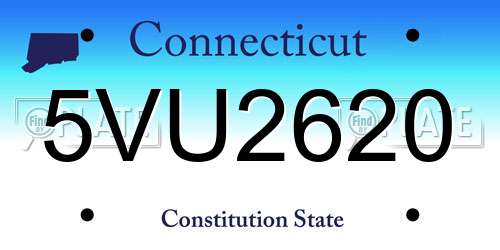 5VU2620 Connecticut License Plate