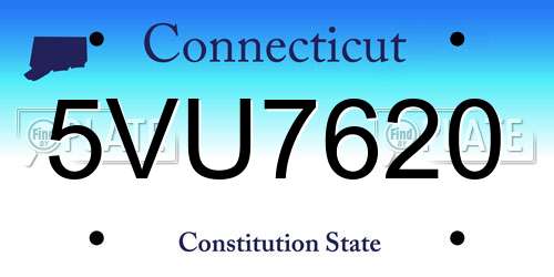 5VU7620 Connecticut License Plate