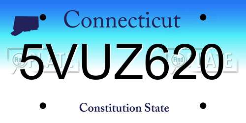 5VUZ620 Connecticut License Plate