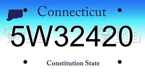 5W32420 Connecticut License Plate