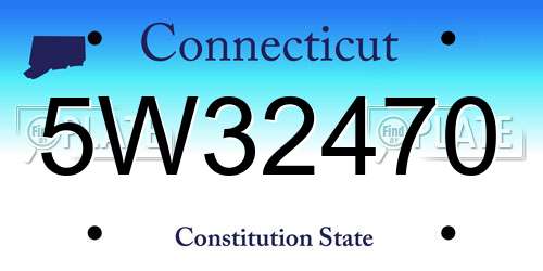 5W32470 Connecticut License Plate