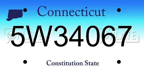 5W34067 Connecticut License Plate