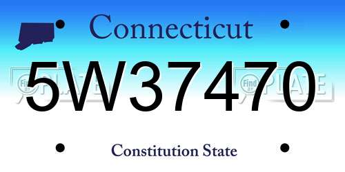5W37470 Connecticut License Plate