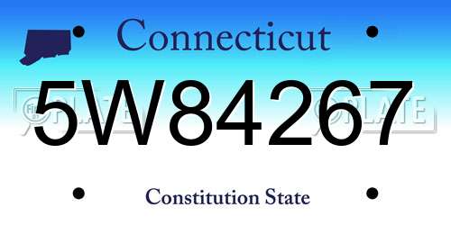 5W84267 Connecticut License Plate