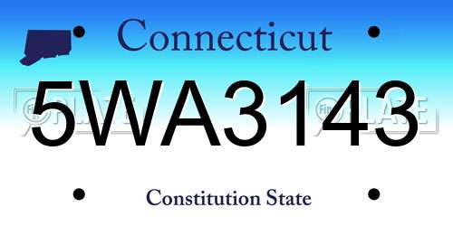 5WA3143 Connecticut License Plate