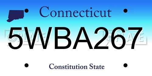5WBA267 Connecticut License Plate