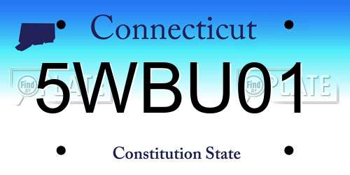 5WBU01 Connecticut License Plate