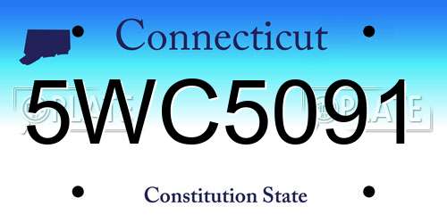 5WC5091 Connecticut License Plate