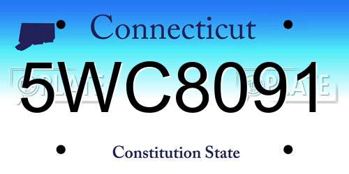 5WC8091 Connecticut License Plate