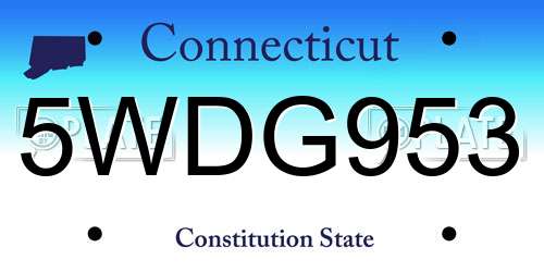 5WDG953 Connecticut License Plate