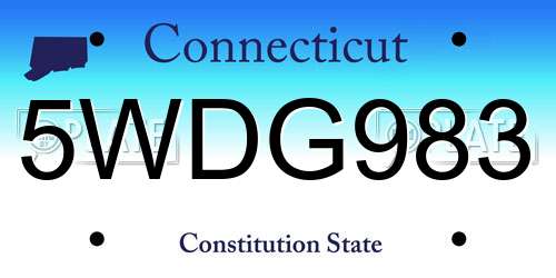 5WDG983 Connecticut License Plate