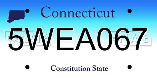 5WEA067 Connecticut License Plate
