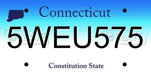 5WEU575 Connecticut License Plate