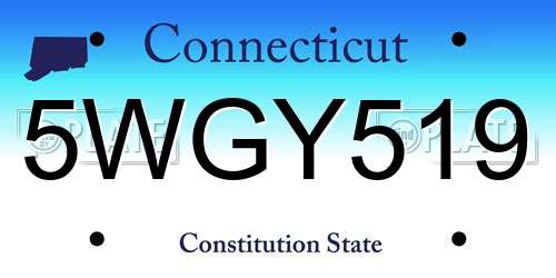 5WGY519 Connecticut License Plate