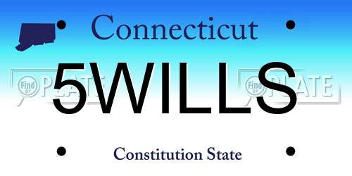 5WILLS Connecticut License Plate