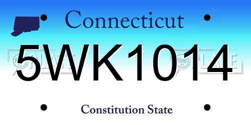 5WK1014 Connecticut License Plate