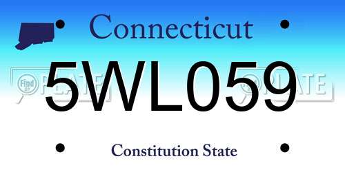 5WL059 Connecticut License Plate