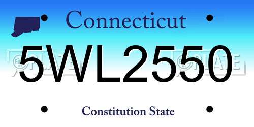 5WL2550 Connecticut License Plate