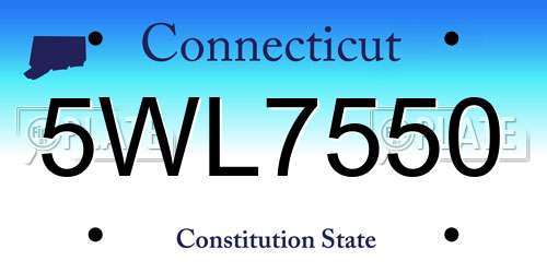 5WL7550 Connecticut License Plate