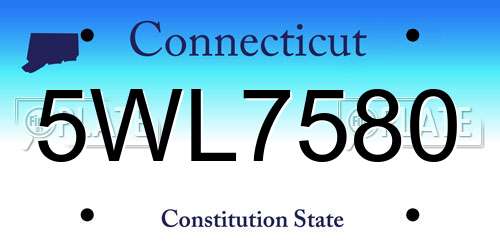 5WL7580 Connecticut License Plate