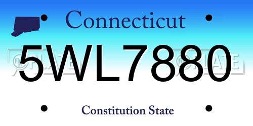 5WL7880 Connecticut License Plate