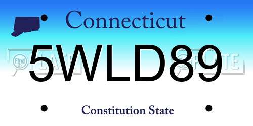 5WLD89 Connecticut License Plate