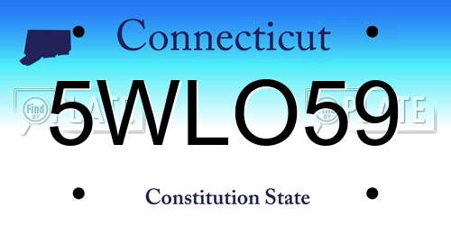 5WLO59 Connecticut License Plate