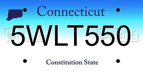 5WLT550 Connecticut License Plate