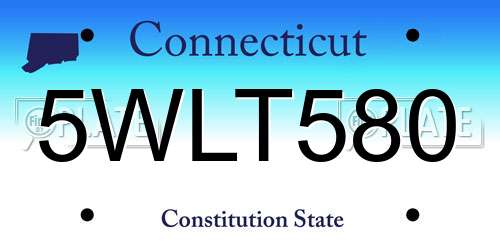 5WLT580 Connecticut License Plate