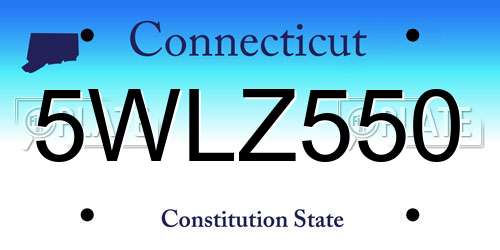 5WLZ550 Connecticut License Plate