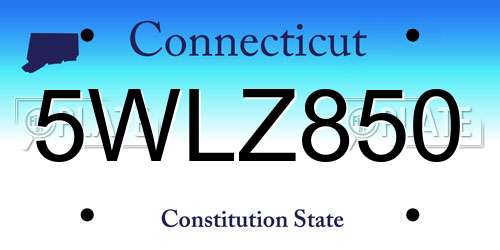 5WLZ850 Connecticut License Plate