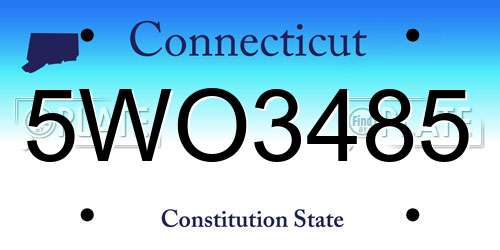 5WO3485 Connecticut License Plate