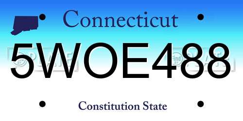 5WOE488 Connecticut License Plate