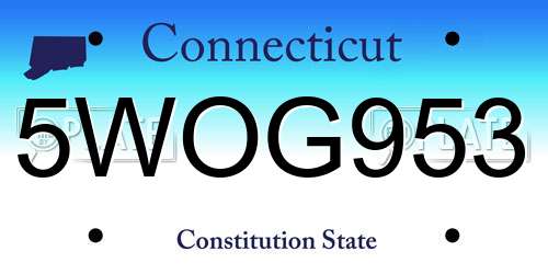 5WOG953 Connecticut License Plate