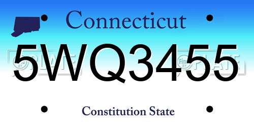 5WQ3455 Connecticut License Plate