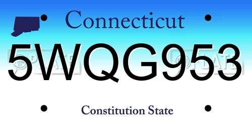 5WQG953 Connecticut License Plate
