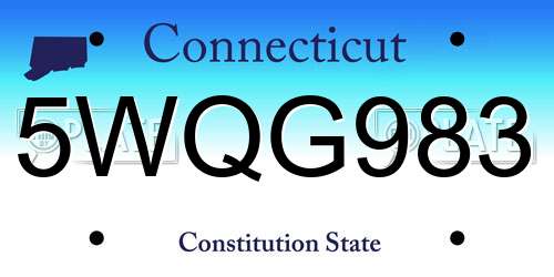 5WQG983 Connecticut License Plate