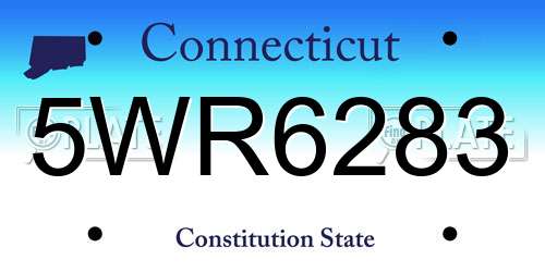 5WR6283 Connecticut License Plate