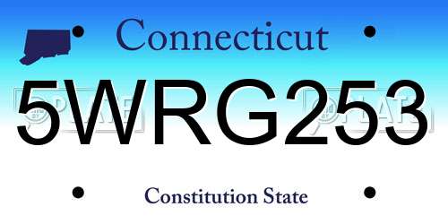 5WRG253 Connecticut License Plate