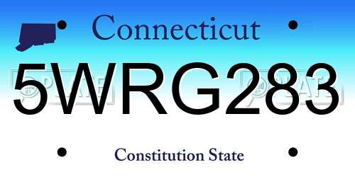 5WRG283 Connecticut License Plate