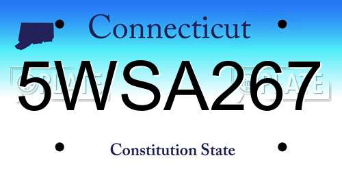 5WSA267 Connecticut License Plate