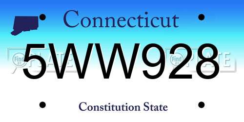 5WW928 Connecticut License Plate
