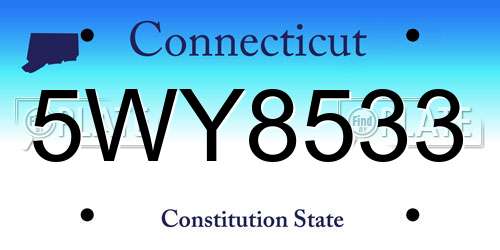 5WY8533 Connecticut License Plate