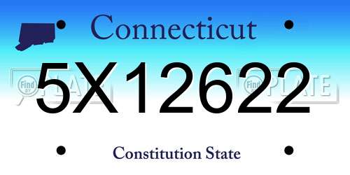 5X12622 Connecticut License Plate