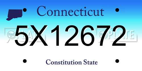5X12672 Connecticut License Plate