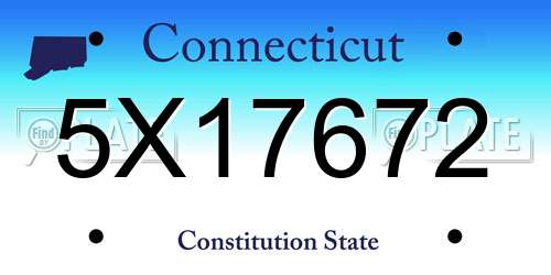 5X17672 Connecticut License Plate