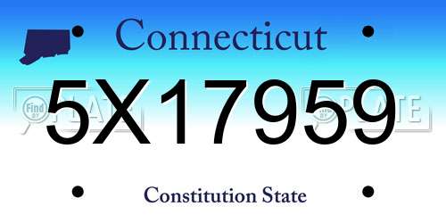 5X17959 Connecticut License Plate